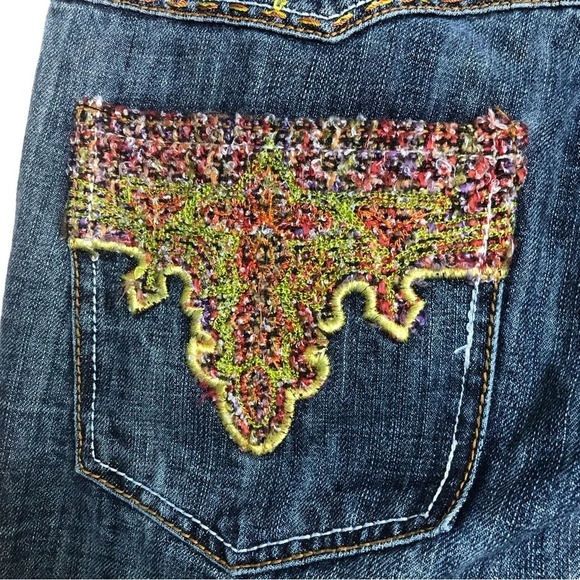 Antik Denim Jeans Medium Blue 9 Button Fly Decorative Pockets - Picture 9 of 12